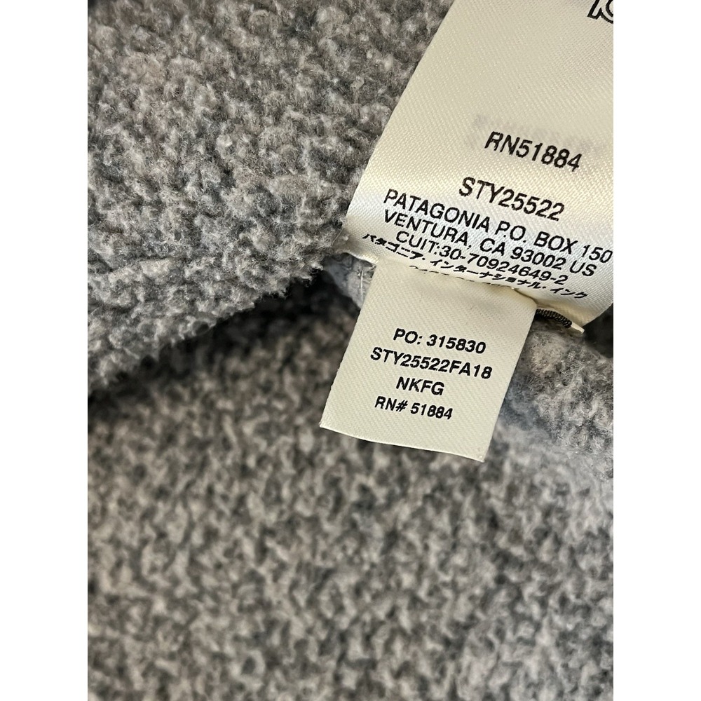Patagonia Mens Sz Med Gray Better Sweater 1/4 Zip Fleece Pullover Jacket 25522 - Picture 6 of 7